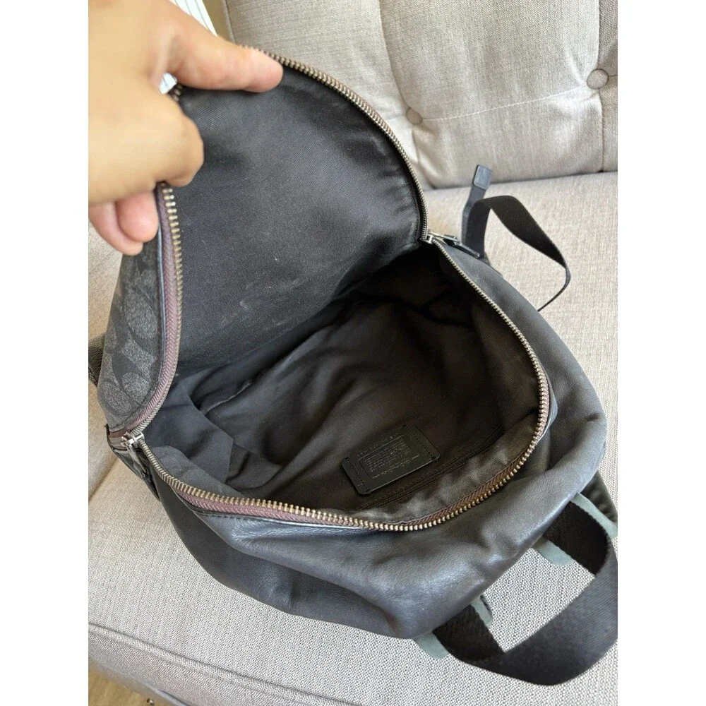 Coach Medium Charlie Leather Backpack in Signature Canvas with Graffiti F31499